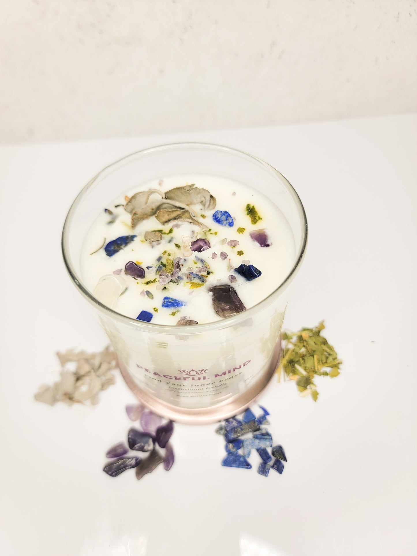 Inner-Peace-Peaceful-Mind-Intentional-Candle-Ijustwannadocrafts-top-of-candle-