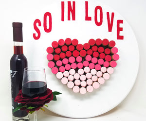 DIY: “So In Love” Ombre Heart Wine Cork Plaque