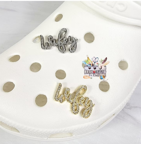 A Set - Wifey Croc Charms (gold or silver)