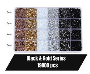 Black and Gold Series  19800 pcs- AB Jelly Rhinestones Non-Hotfix