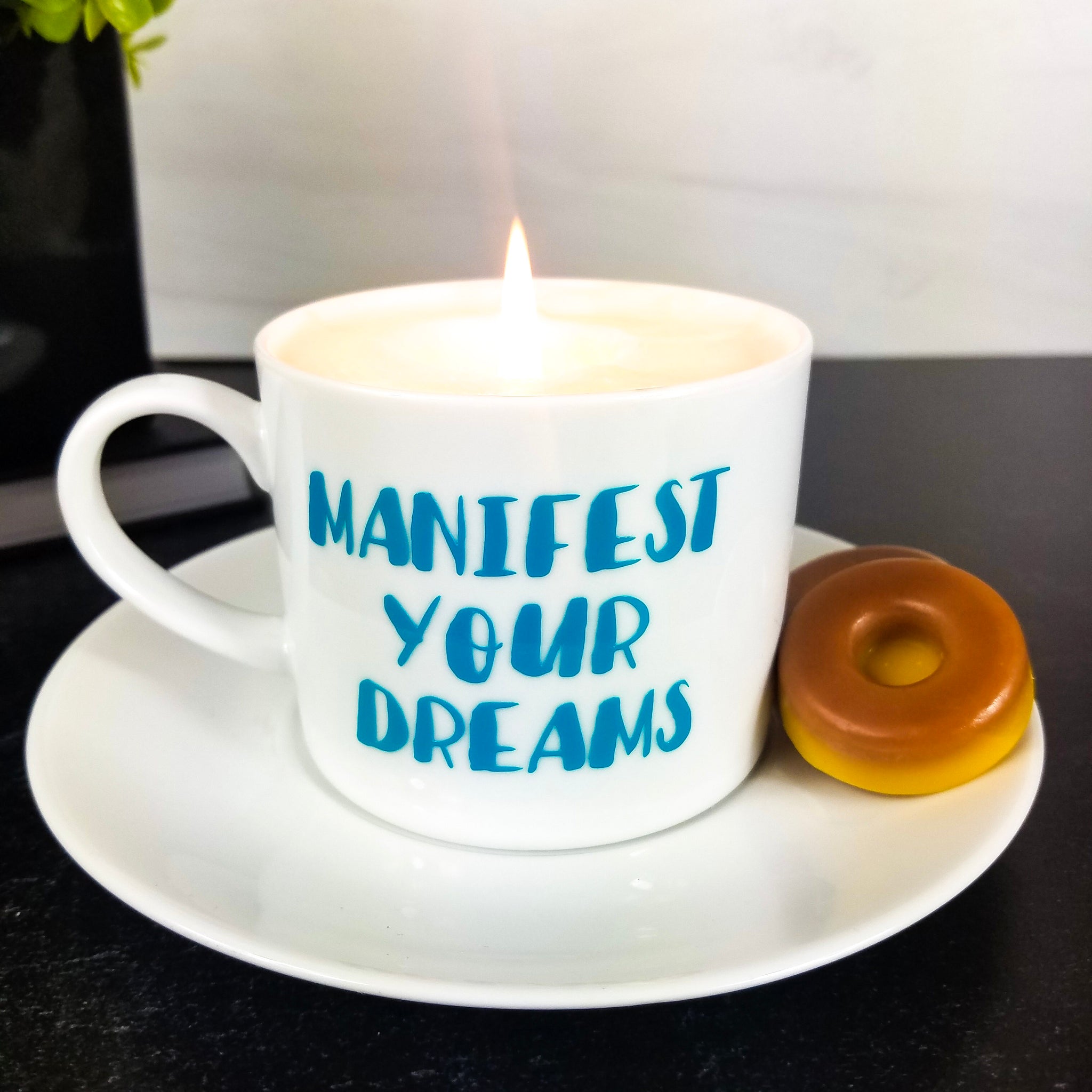 Manifest-Your-Dreams-Aqua-Coffee-Cup-Candle-doughnuts-wax-melts