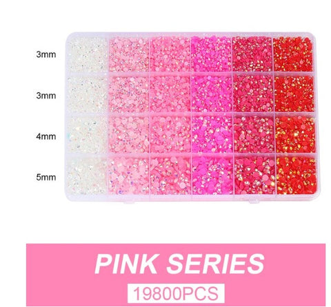 Pink Series  19800 pcs- AB Jelly Rhinestones Non-Hotfix