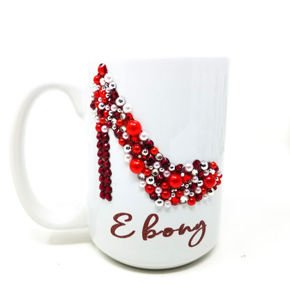 Personalized Bling High Heel Coffee Mug (Many Color Options)