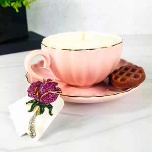 Tea-Cup-Candle-rose-brooch-wax-melts
