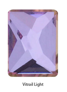 Vitrail Light Rectangle Crystal Glass Rhinestones Flat Back Embellishments -10pcs Non-Hotfix